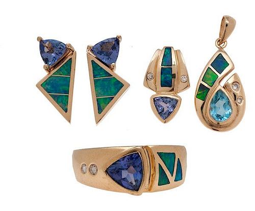 Opal and Tanzanite Jewelry in 18 and 14 Karat Gold 