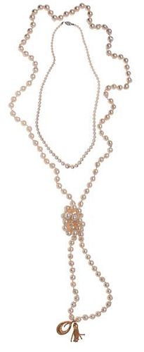 Pearl Necklaces with Karat Gold Clasps 