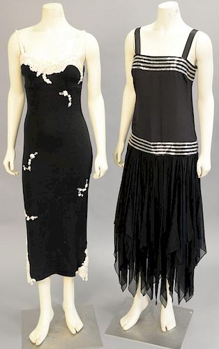 Two women's evening dresses including Bill Blass