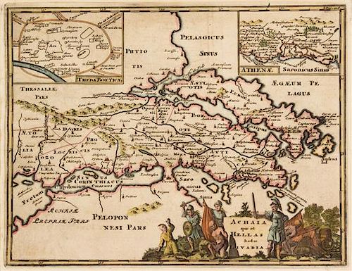 (MAP) CLUVERIUS, PHILIP. Achaia quae et Hallas hodie Livadia. [Amsterdam, ca. 1697]