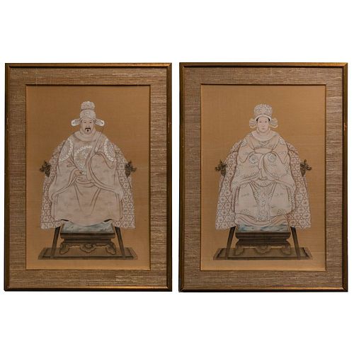 Chinese Ancestor Portrait Paintings on Silk