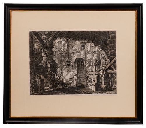 (After) Giovanni Battista Piranesi (Italian, 1720-1778) 'The Pier with Chains' Etching