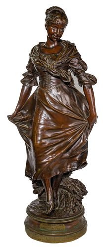 Luca Madrassi (Italian, 1848-1919) 'La Danse Apres La Moissen' Bronze Sculpture