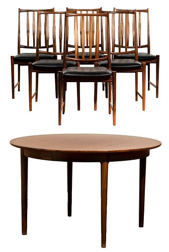 MCM Torojorn Afdal for Bruksbo 'Darby' Rosewood Dining Table and Chair Set