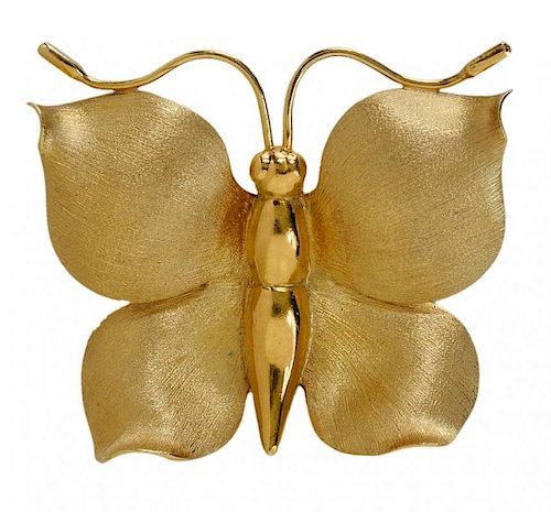 18 Karat Gold Butterfly Brooch