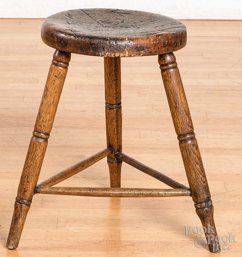 English oak stool, 19th c.