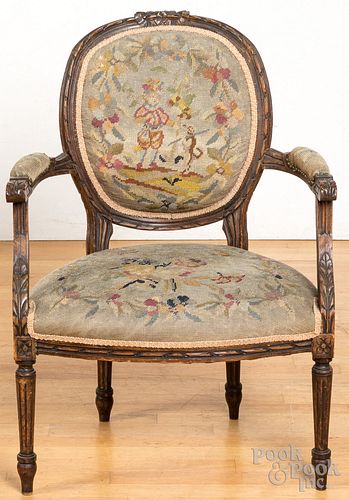 French needlepoint armchair, early 20th c.