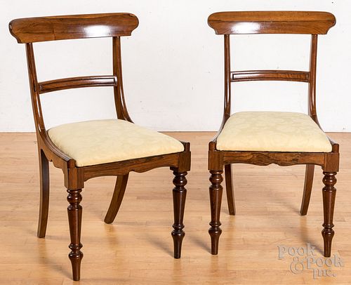 Pair of English rosewood dining chairs, ca. 1830
