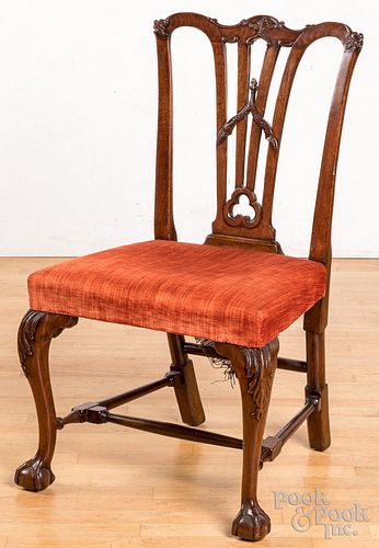 George III carved mahogany dining chair, ca. 1765