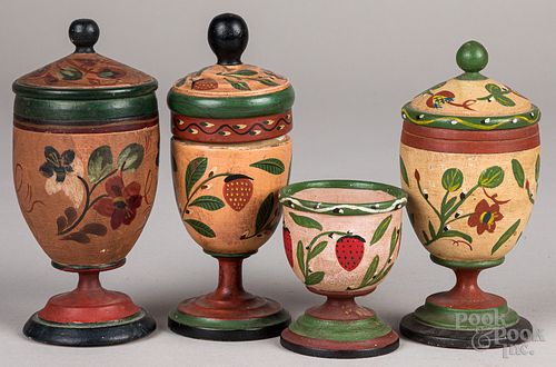 Four Lehnware style cups