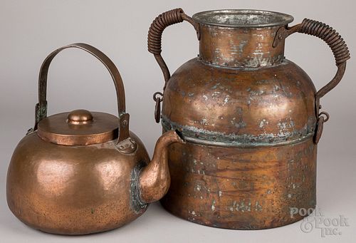 Two pieces of copper cookware, 19th/20th c.