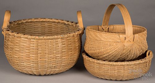 Three contemporary splint baskets