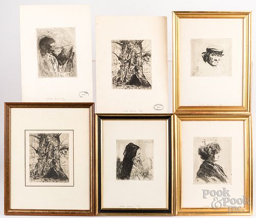 Four prints of Joseph Stella engravings