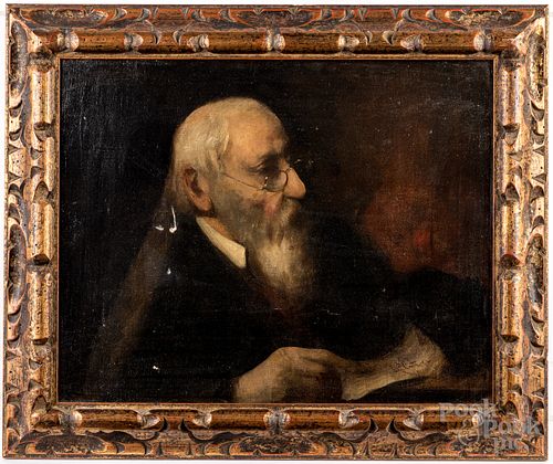 Oil on canvas portrait of a gentleman, 19th c.