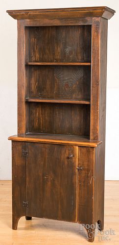 Contemporary painted pine stepback cupboard