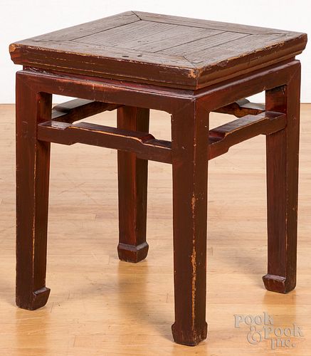 Chinese painted hardwood stool