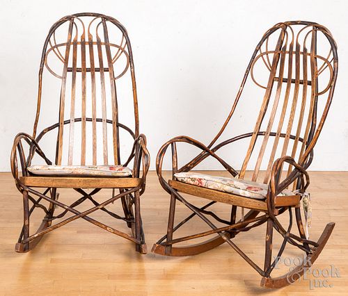 Pair of Adirondack rocking chairs.