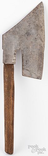 Iron goose wing broad axe, 18th c.