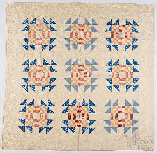 Patchwork goose in the pond quilt, 20th c.