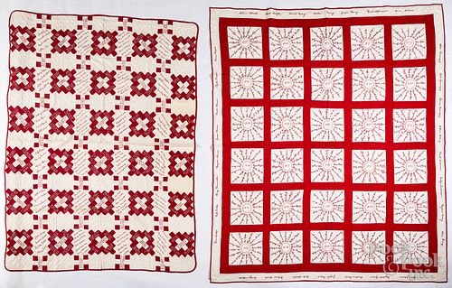 Two friendship patchwork quilts, early 20th c.