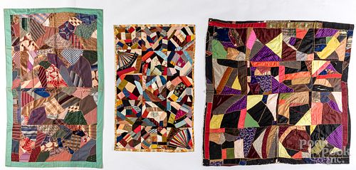 Three crazy quilts, late 19th/early 20th c.
