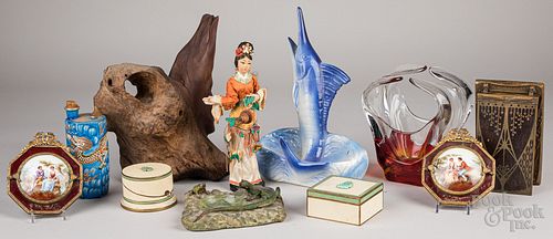 Group of decorative accessories.