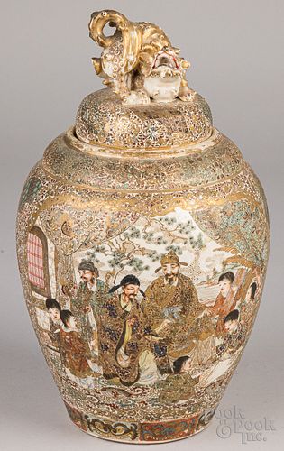 Japanese Satsuma urn and cover