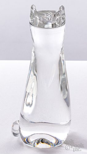 Steuben crystal glass cat