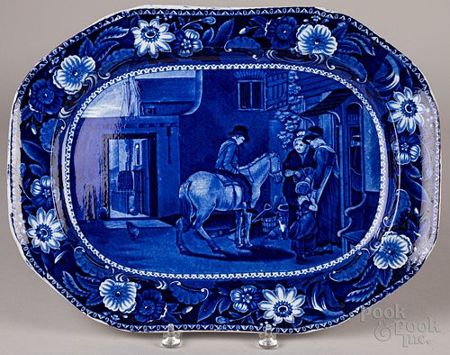 Blue Staffordshire Errand Boy platter