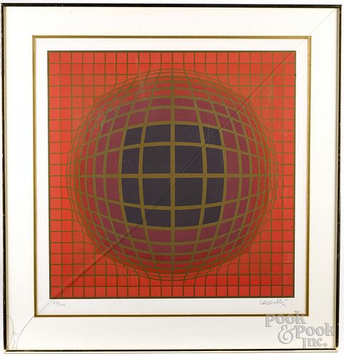 Victor Vasarely, signed limited edition serigraph