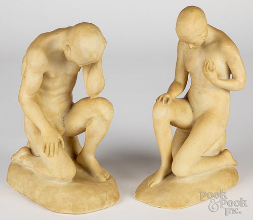 Ernfred Anderson pair of marbled statues