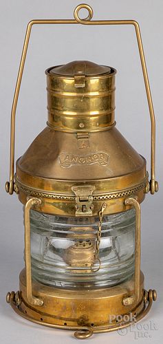 Brass Anchor ships light, early 20th c.