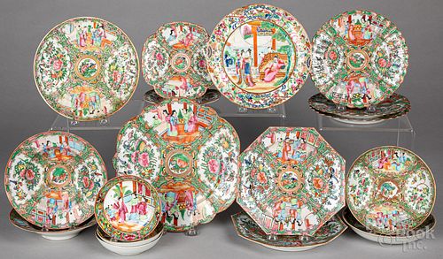 Chinese export porcelain plates and saucers.