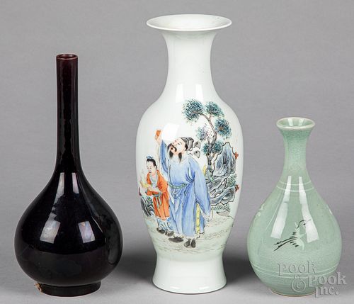 Three Asian porcelain vases