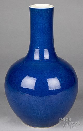 Chinese blue ground porcelain bottle vase