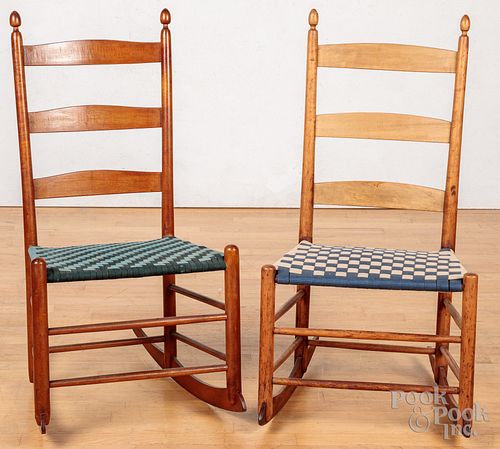 Two Shaker #3 rocking chairs, 19th c.