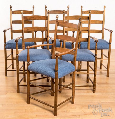 Set of six Stickley Shaker style dining chairs