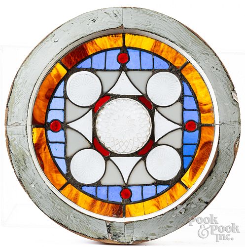 Stained glass round window, ca. 1900