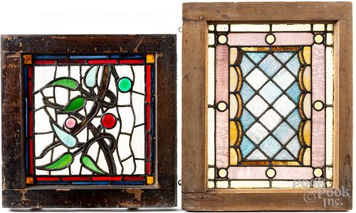 Two stained glass windows, ca. 1900