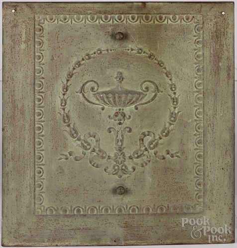 Embossed tin architectural panel, ca. 1900