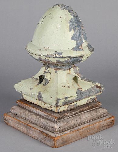 Painted tin architectural finial