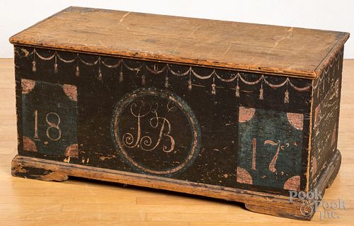 Painted pine dower chest, dated 1817