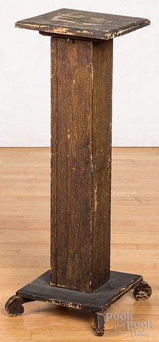Painted pine pedestal, late 19th c.