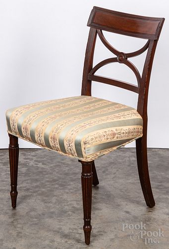 English Sheraton mahogany dining chair, ca. 1815.