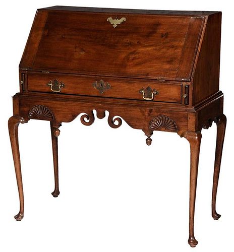 American Queen Anne Carved Maple Desk