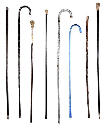 Eight Canes and Walking Sticks