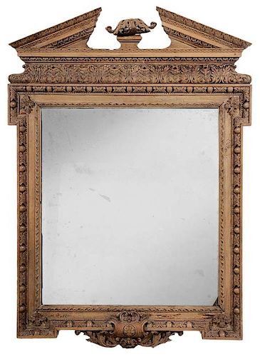 Chippendale Carved Pine Mirror