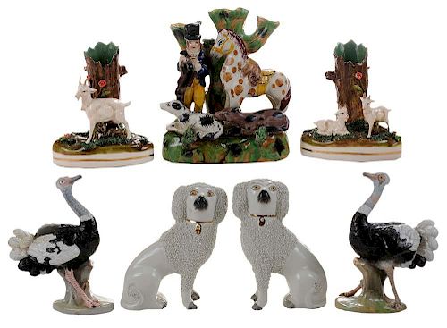 Seven Ceramic Figures for Table and