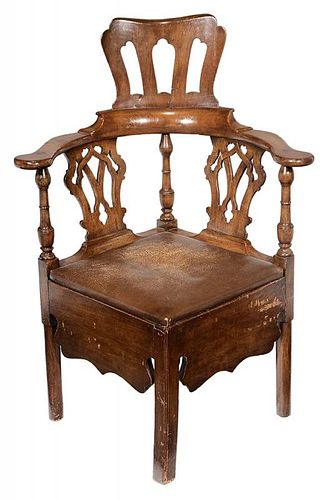 Chippendale Carved Mahogany Corner