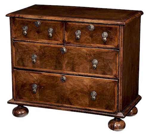 William and Mary Walnut Chest of